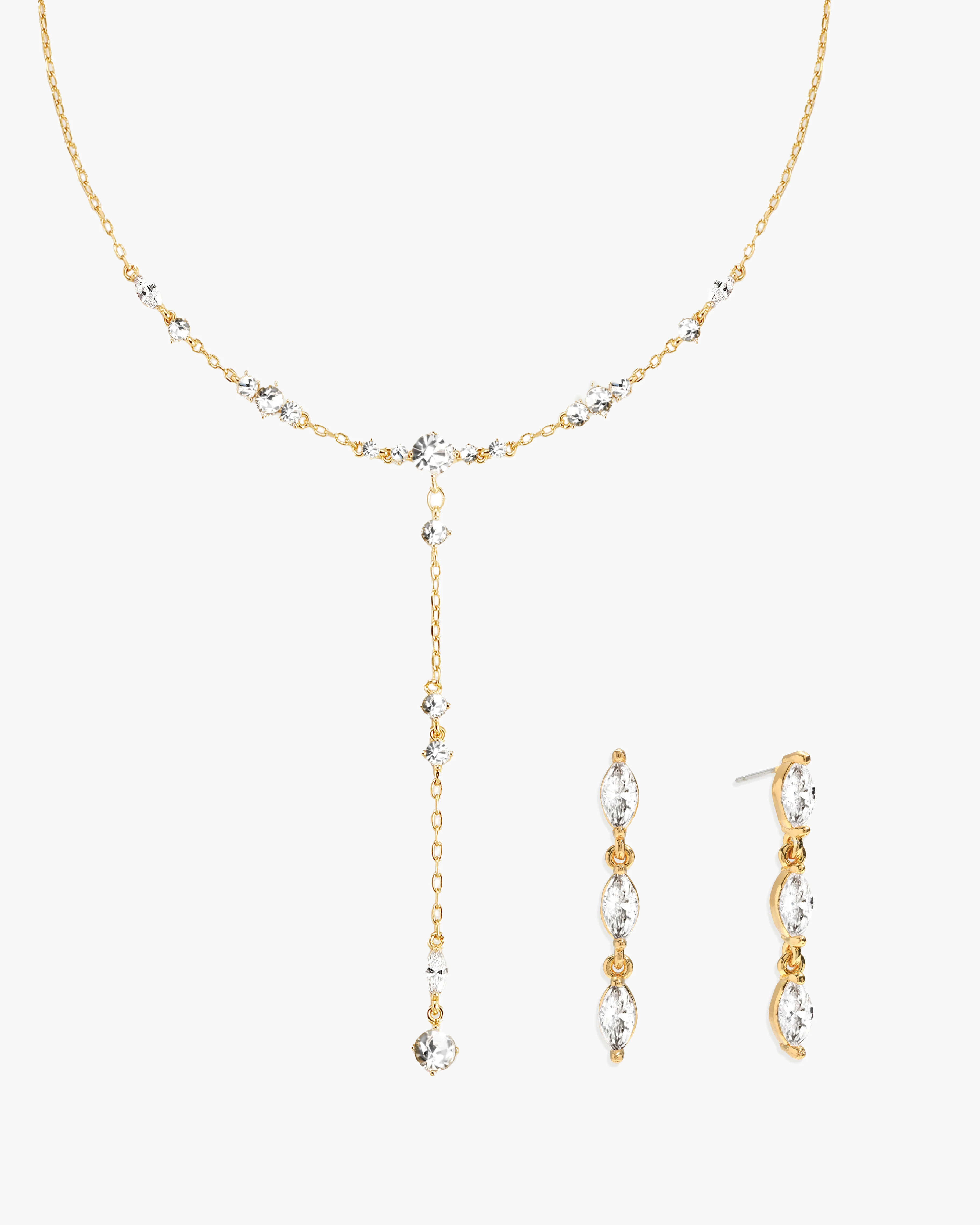 Adriana Necklace & Crystal Marquise Earrings Set - Image 2