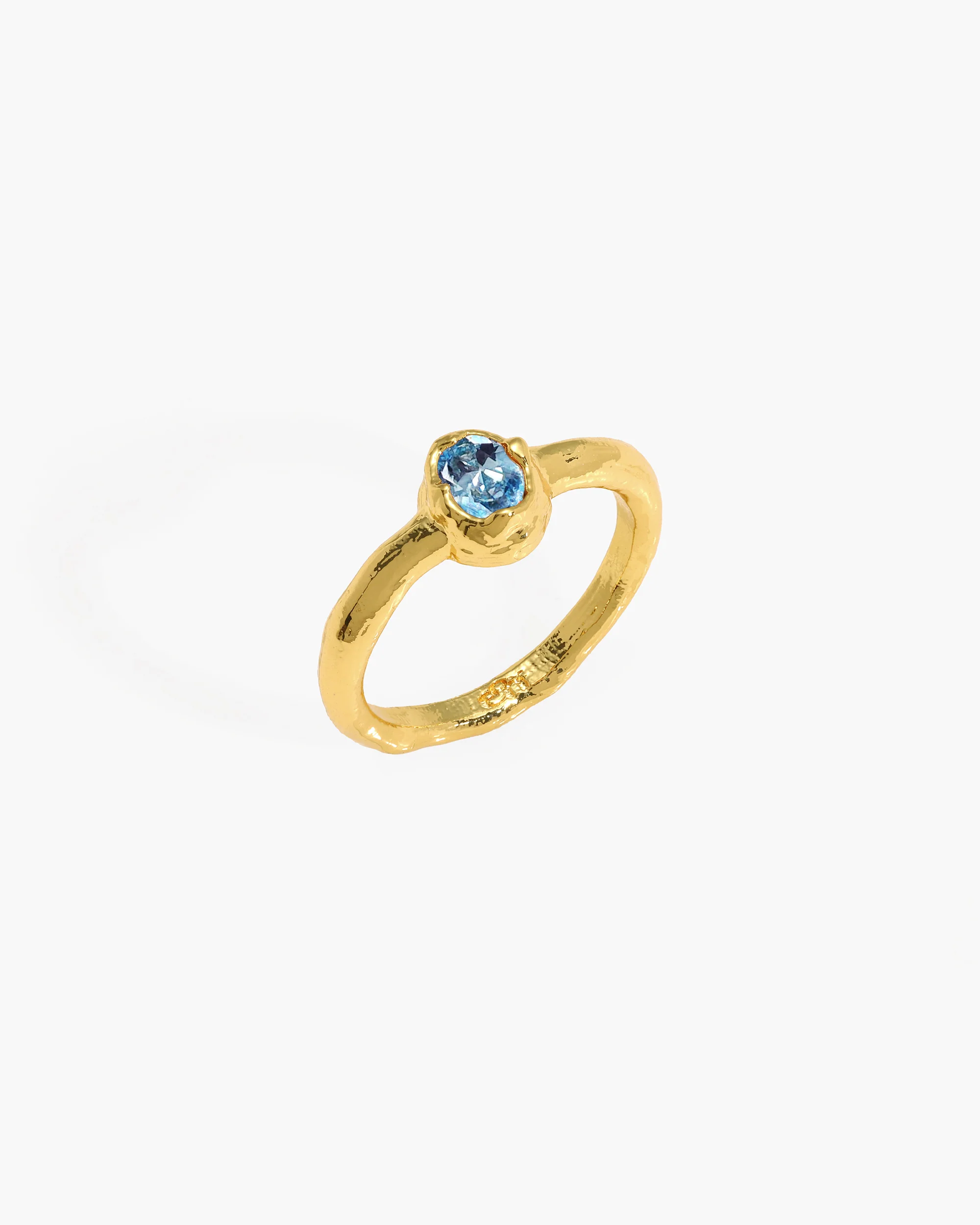 Birthstone Ring in Gold - March - Image 3