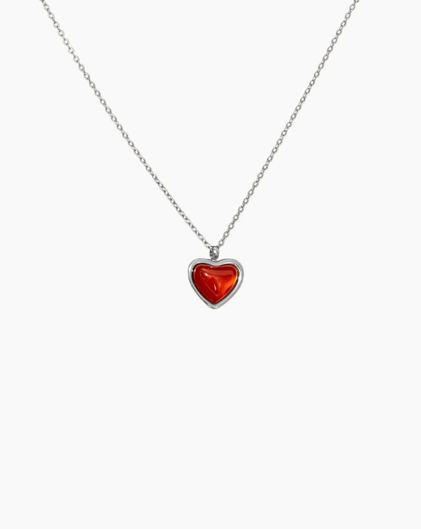 Carnelian Stone Heart Necklace - Image 5