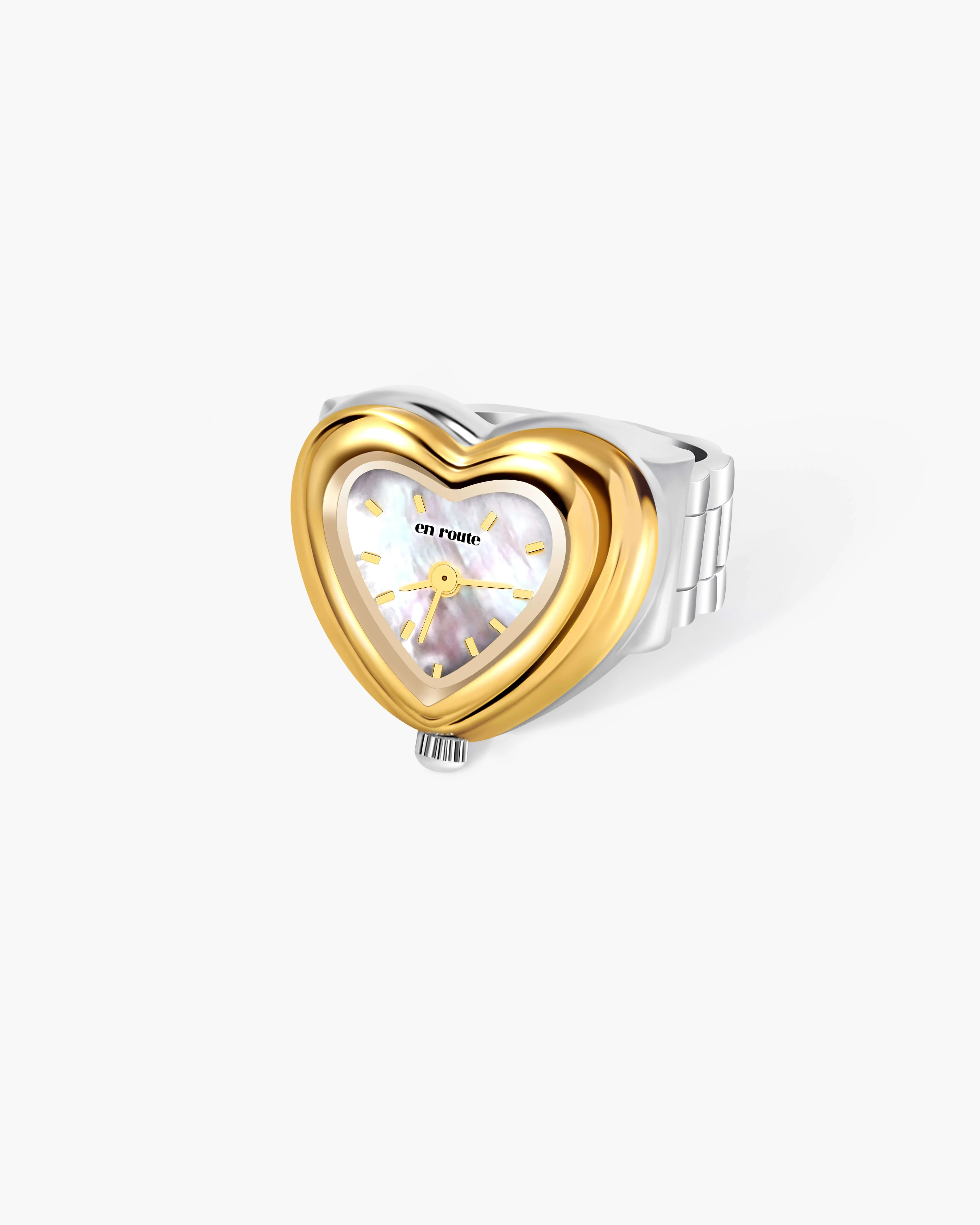 City Heart Watch Ring in Silver - Image 5