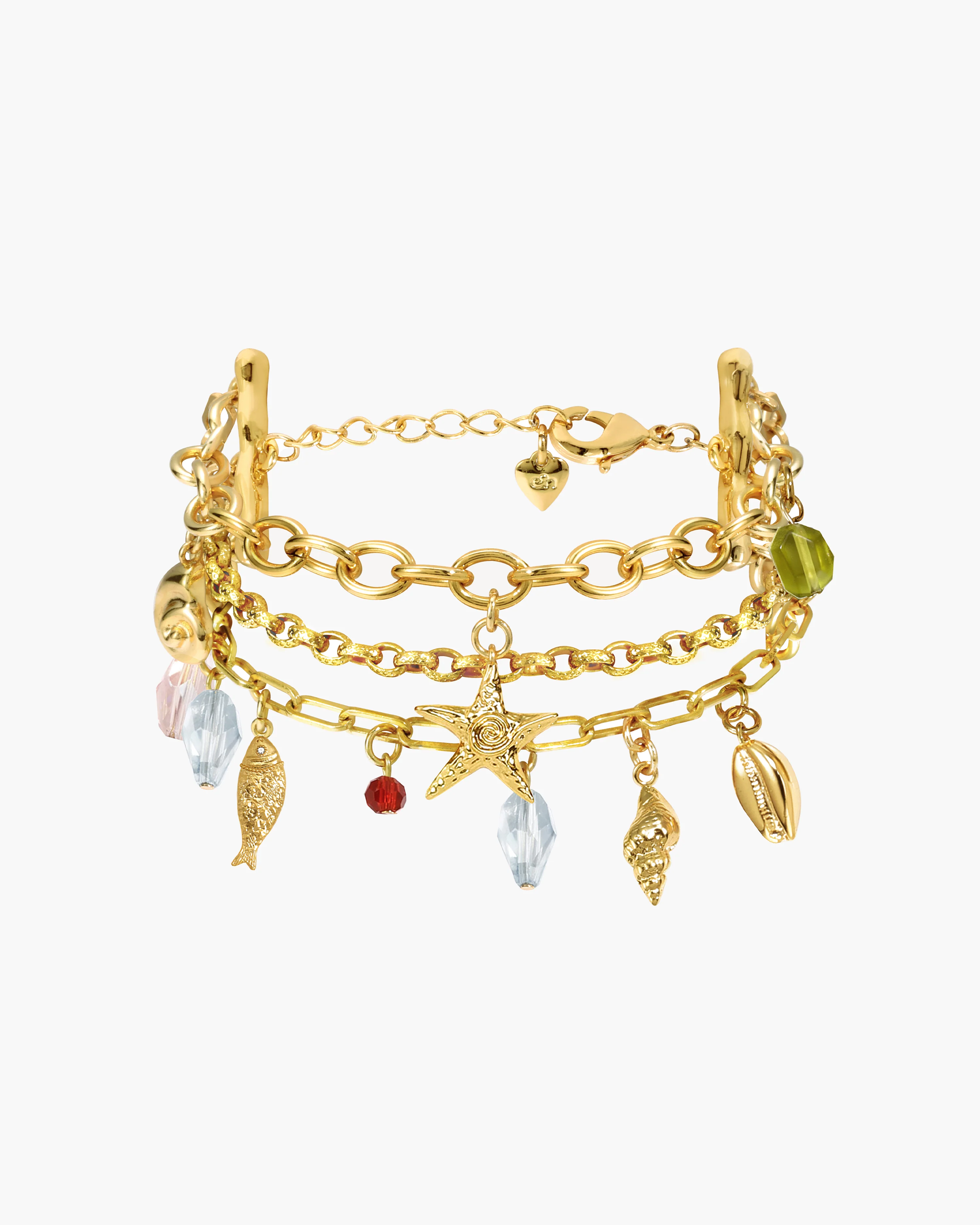 Coral Dancer Multi-charm Bracelet in Silver - Image 4