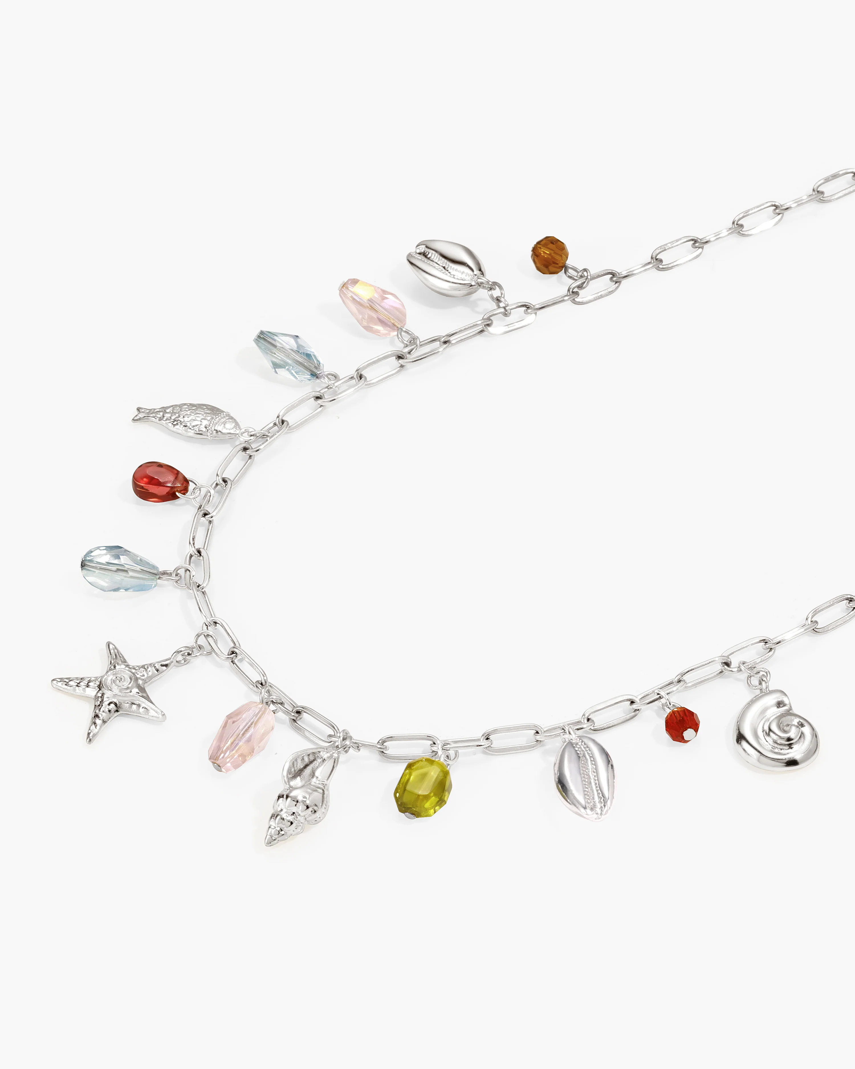 Coral Dancer Multi-charm Choker Necklace in Silver - Image 3