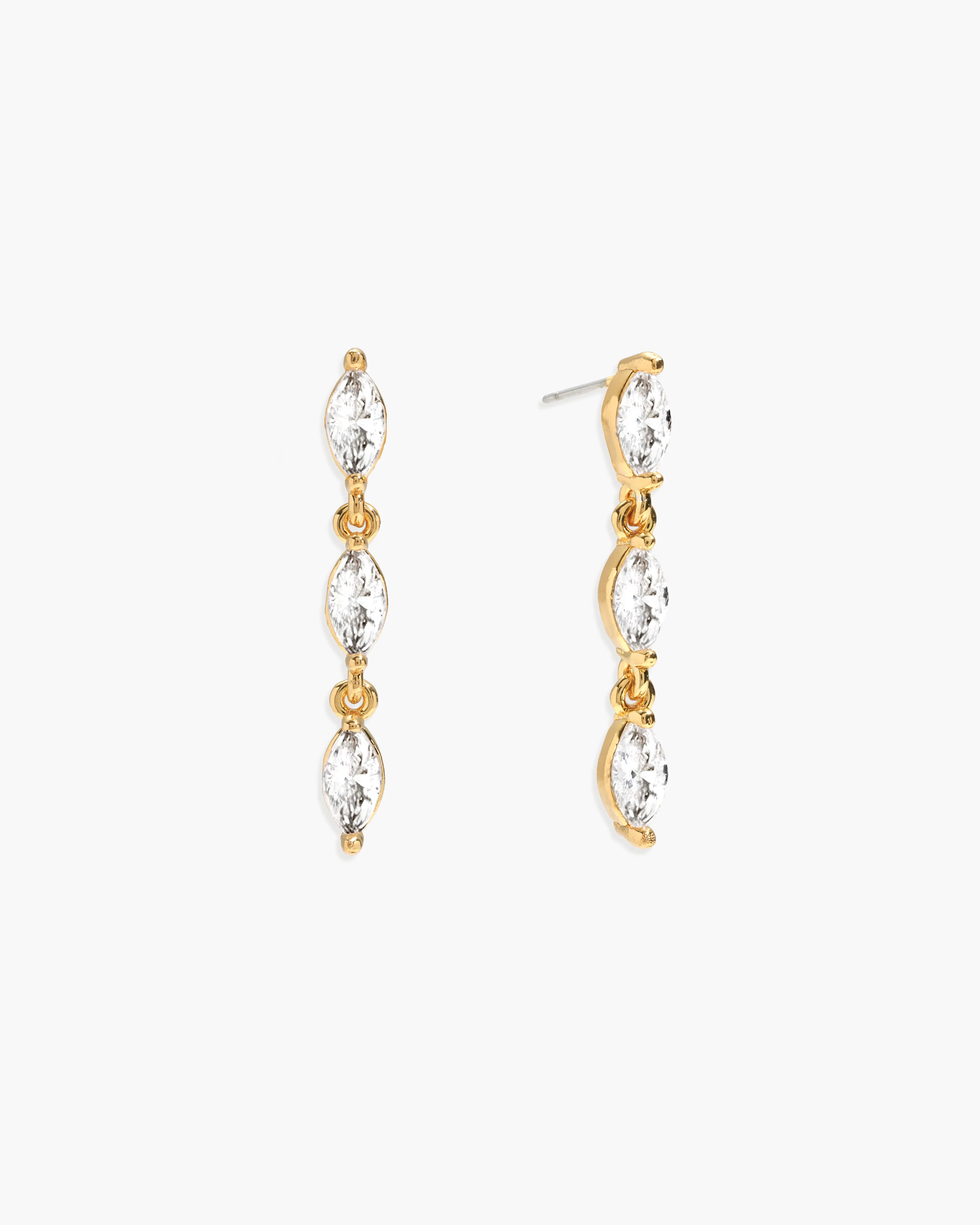 Crystal Marquise Earrings in Silver - Image 4