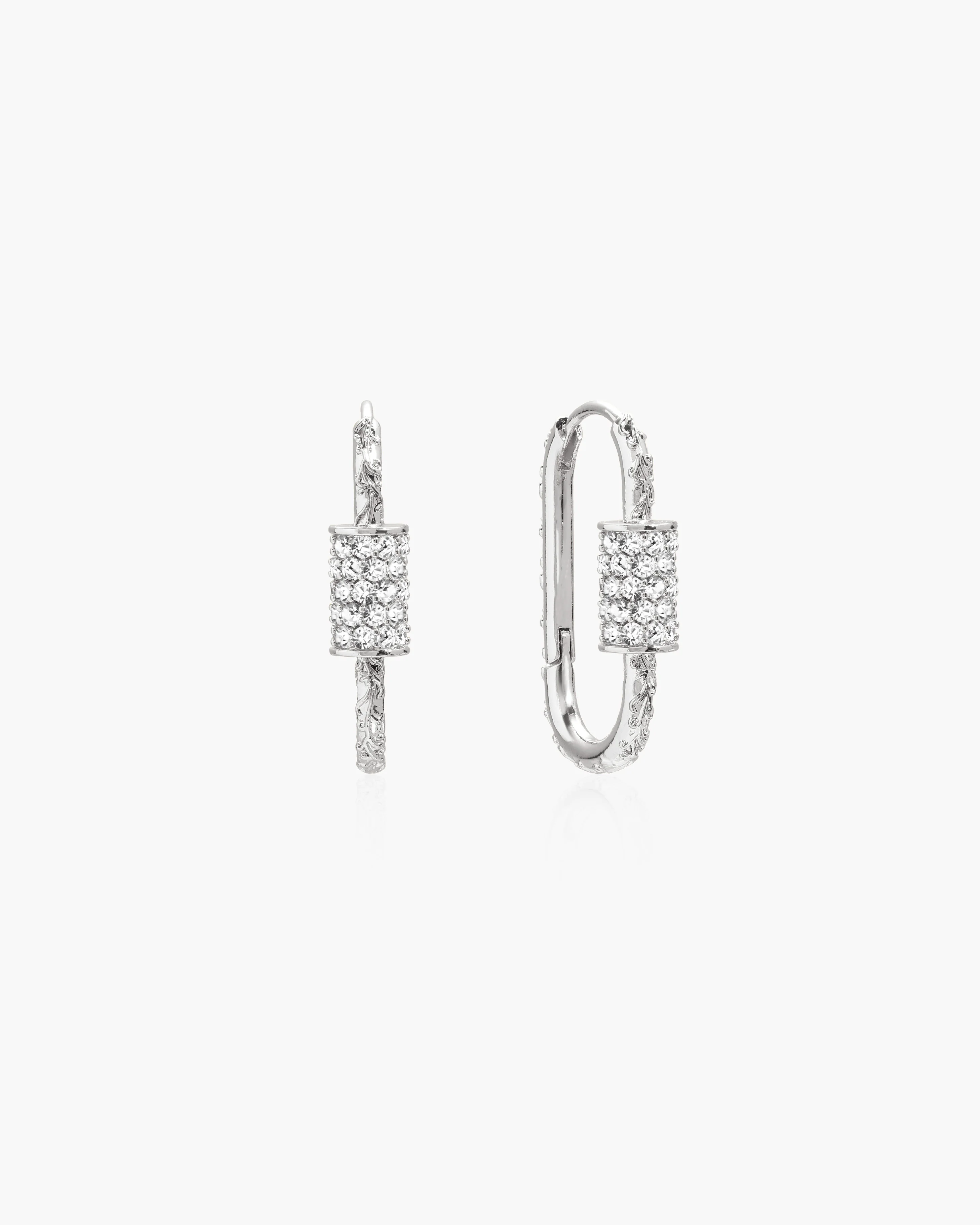 Eden Carabiner Huggie Earrings in Gold - Image 5
