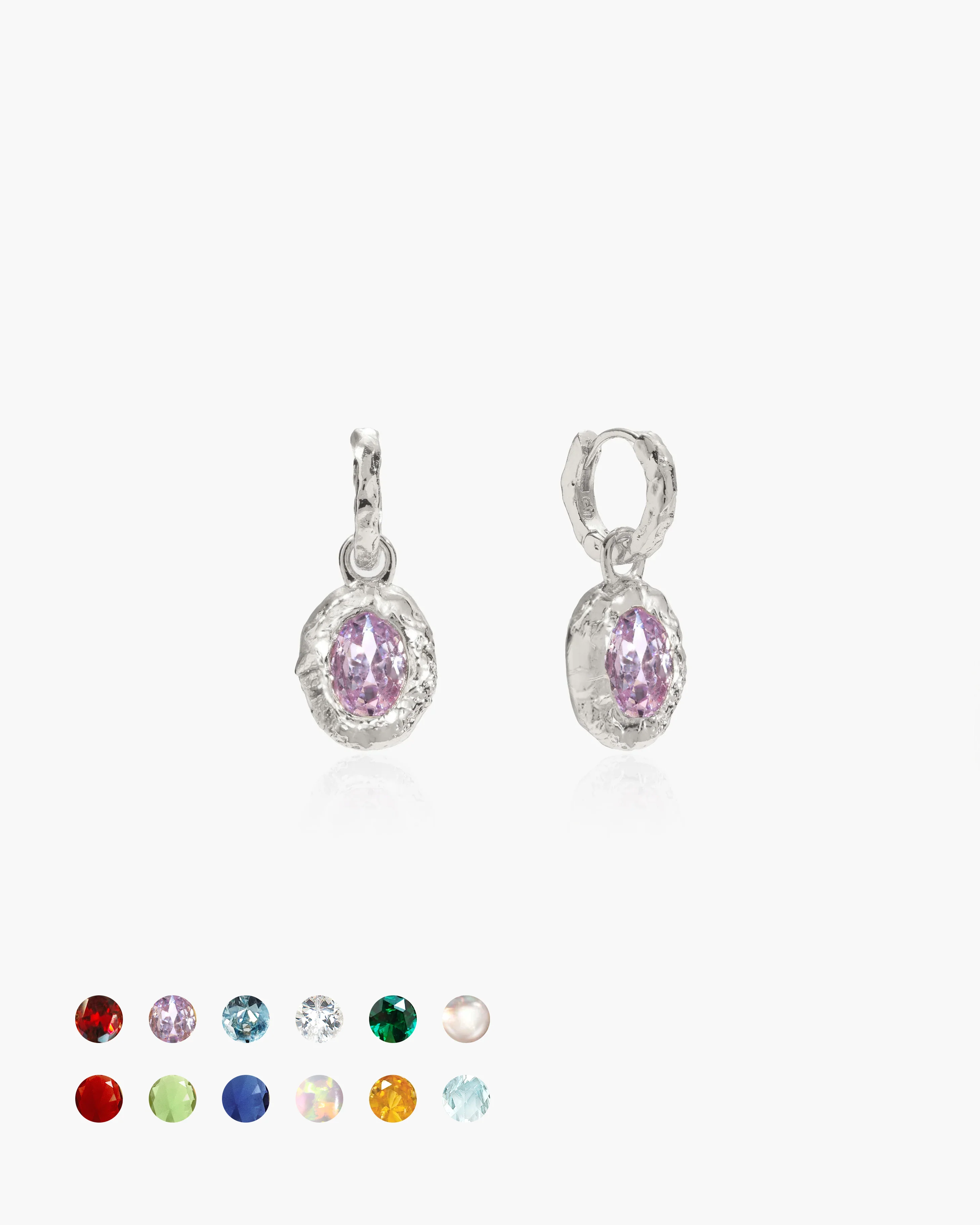 Birthstone Earrings in Silver