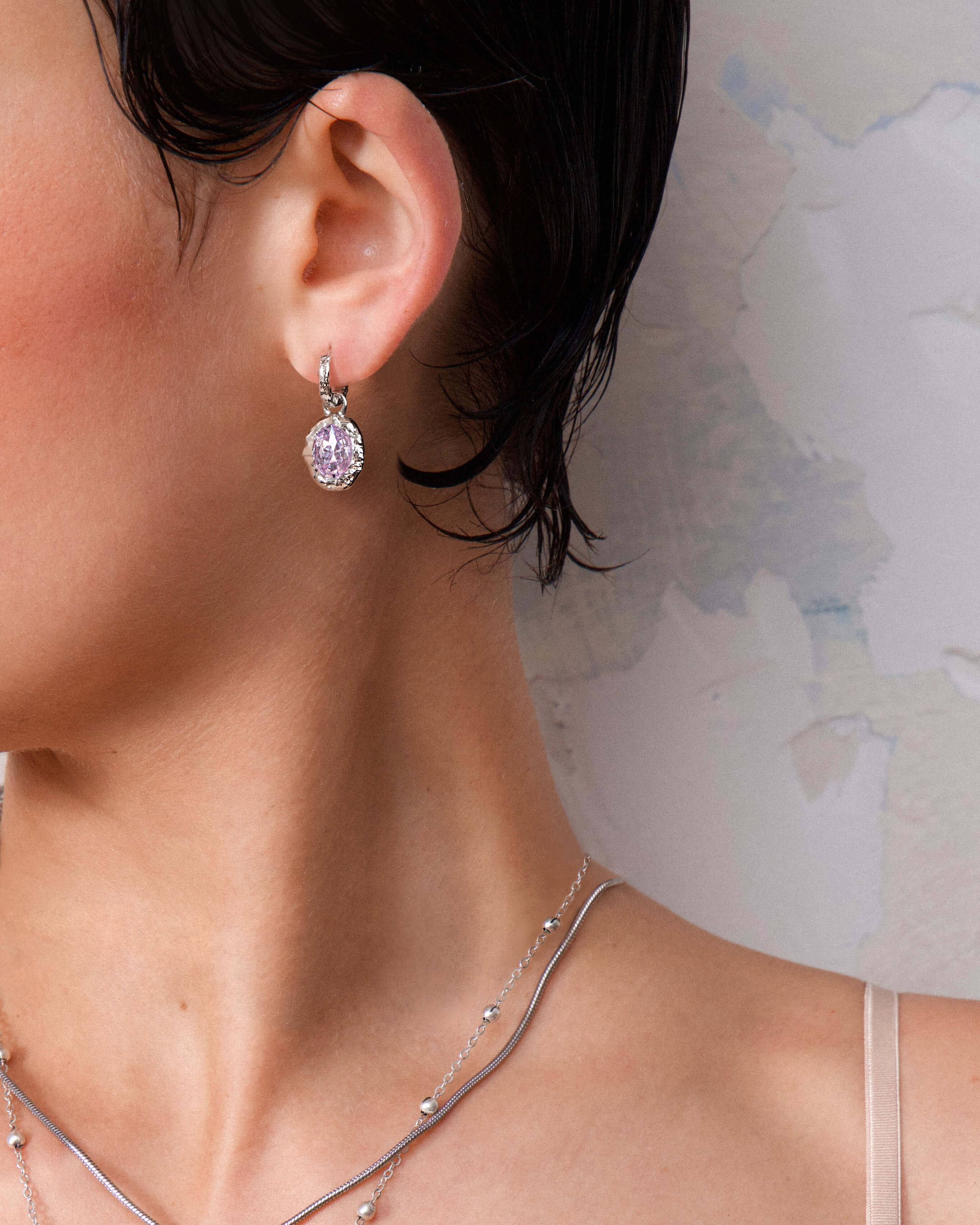 Birthstone Earrings in Silver - Image 2