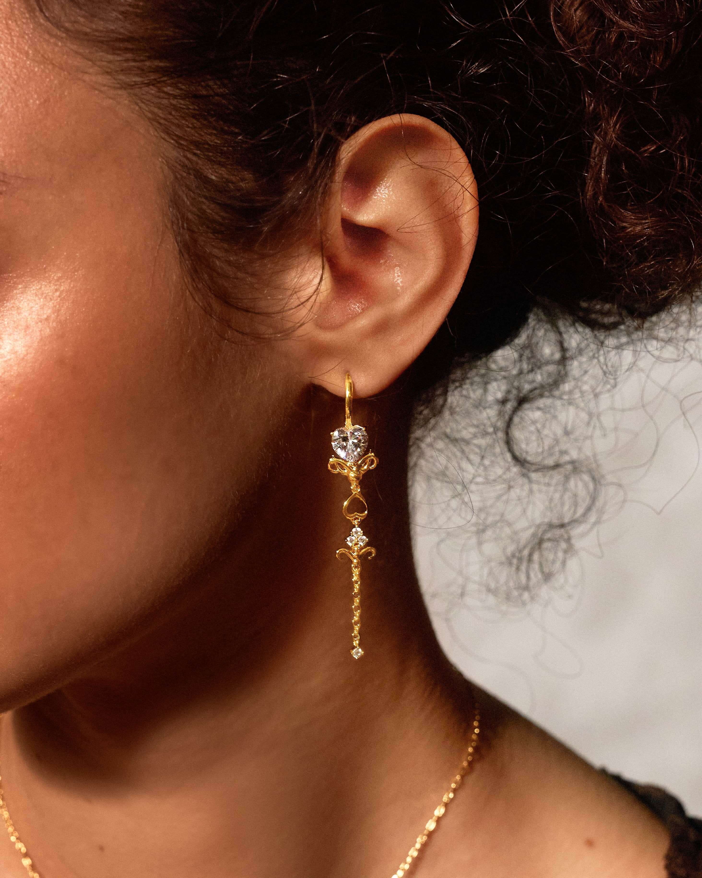 Gold Dripping Earrings - Image 2