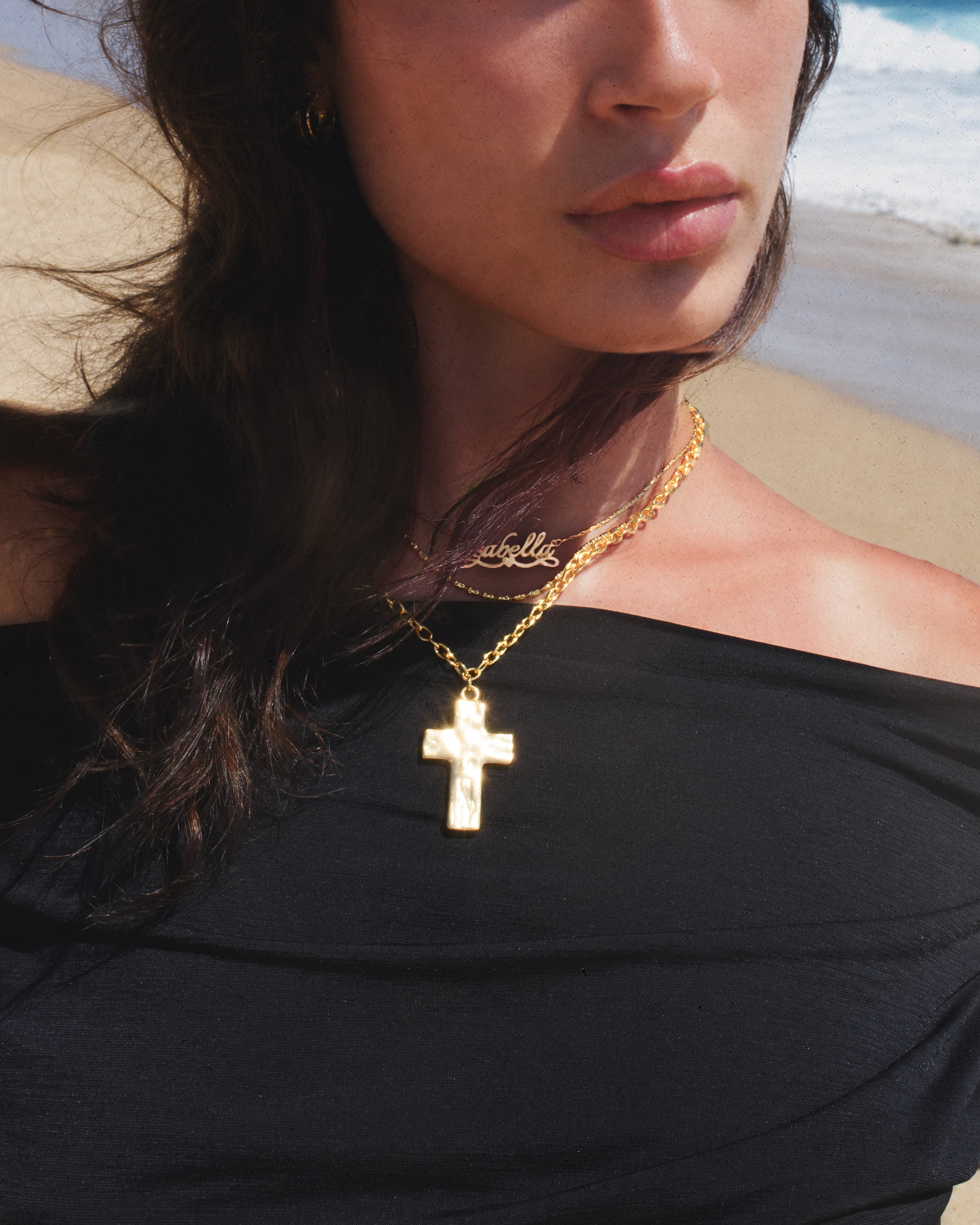 Icon Cross Necklace in Gold - Image 2
