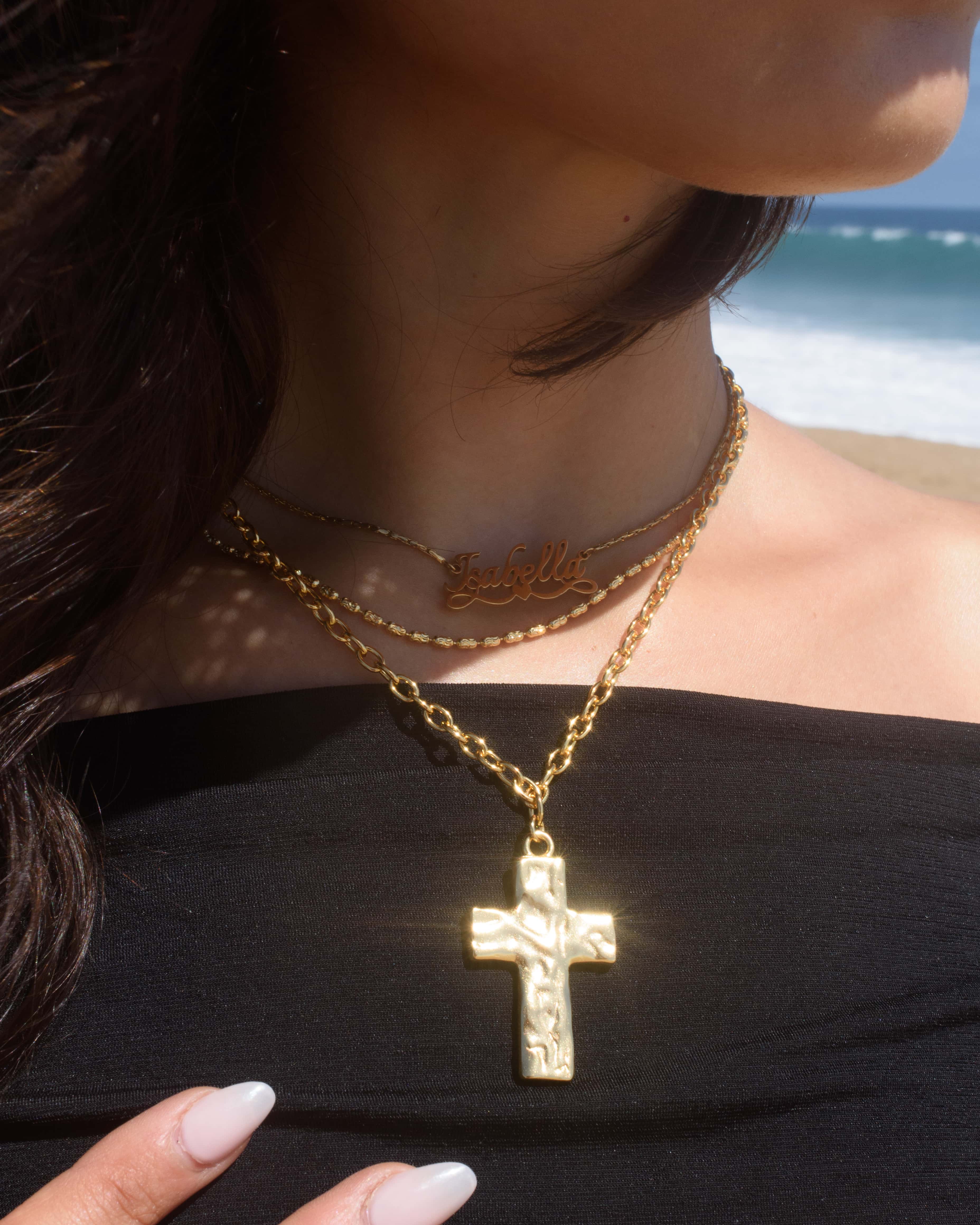 Icon Cross Necklace in Gold - Image 6