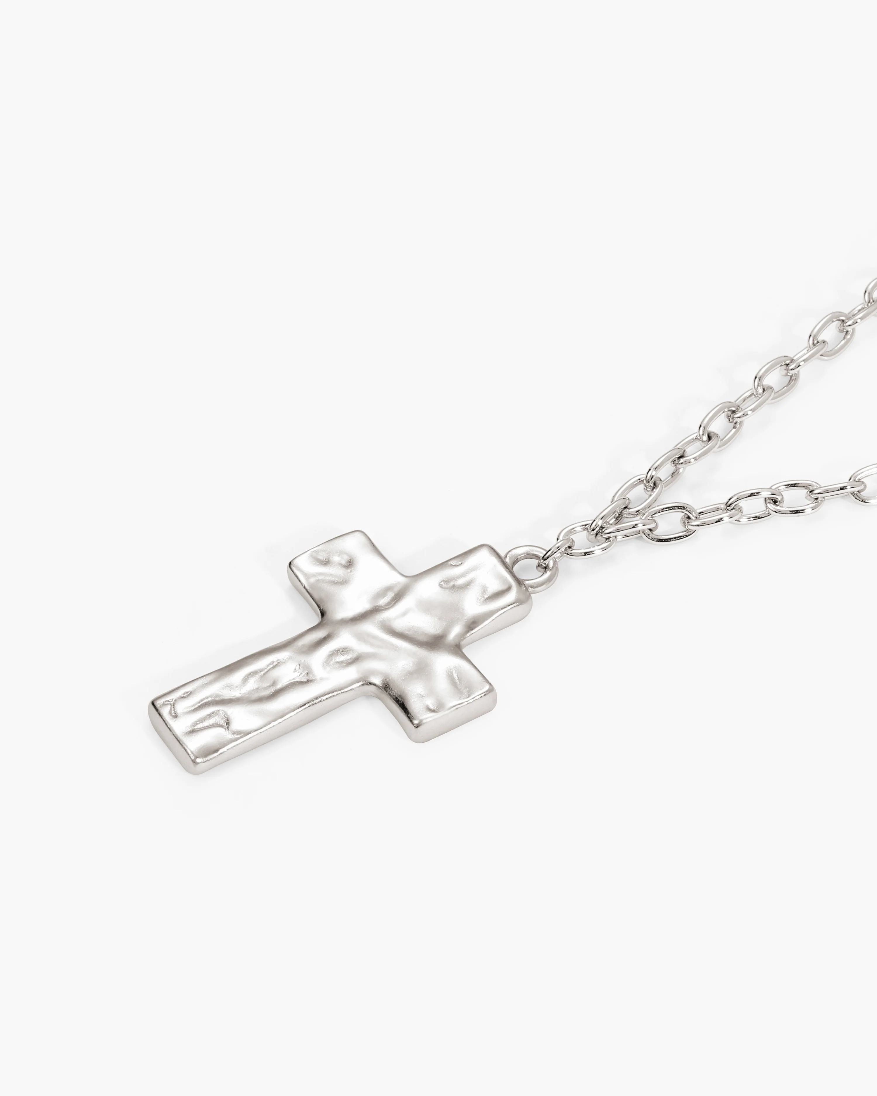 Icon Cross Necklace in Silver - Image 3