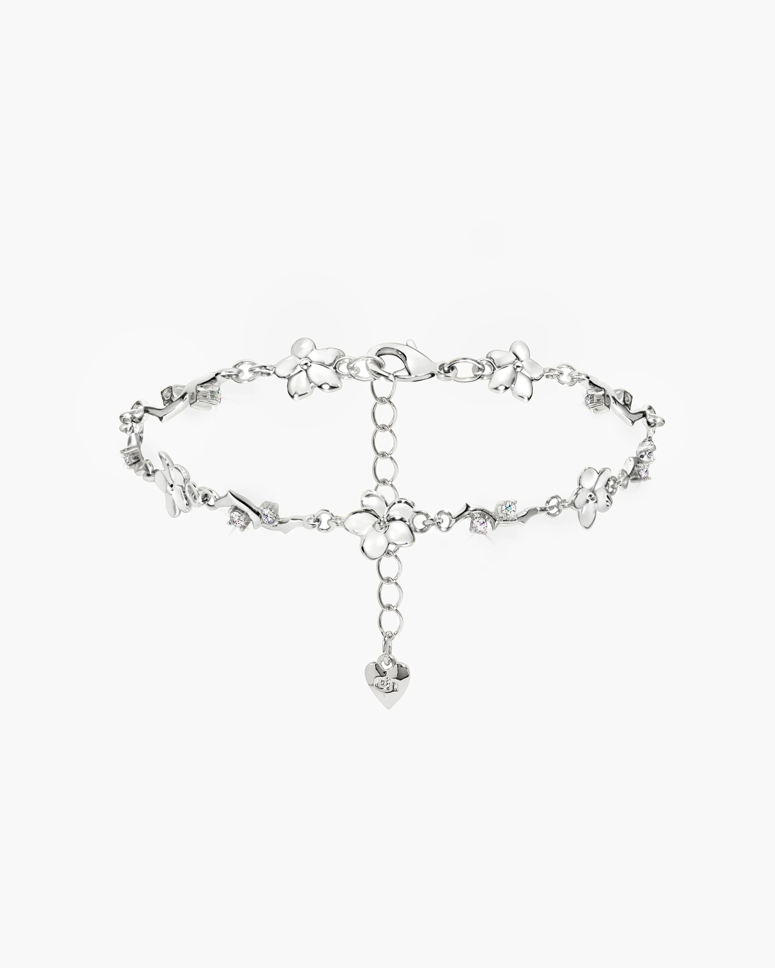 Ivy Floral Bracelet in Silver
