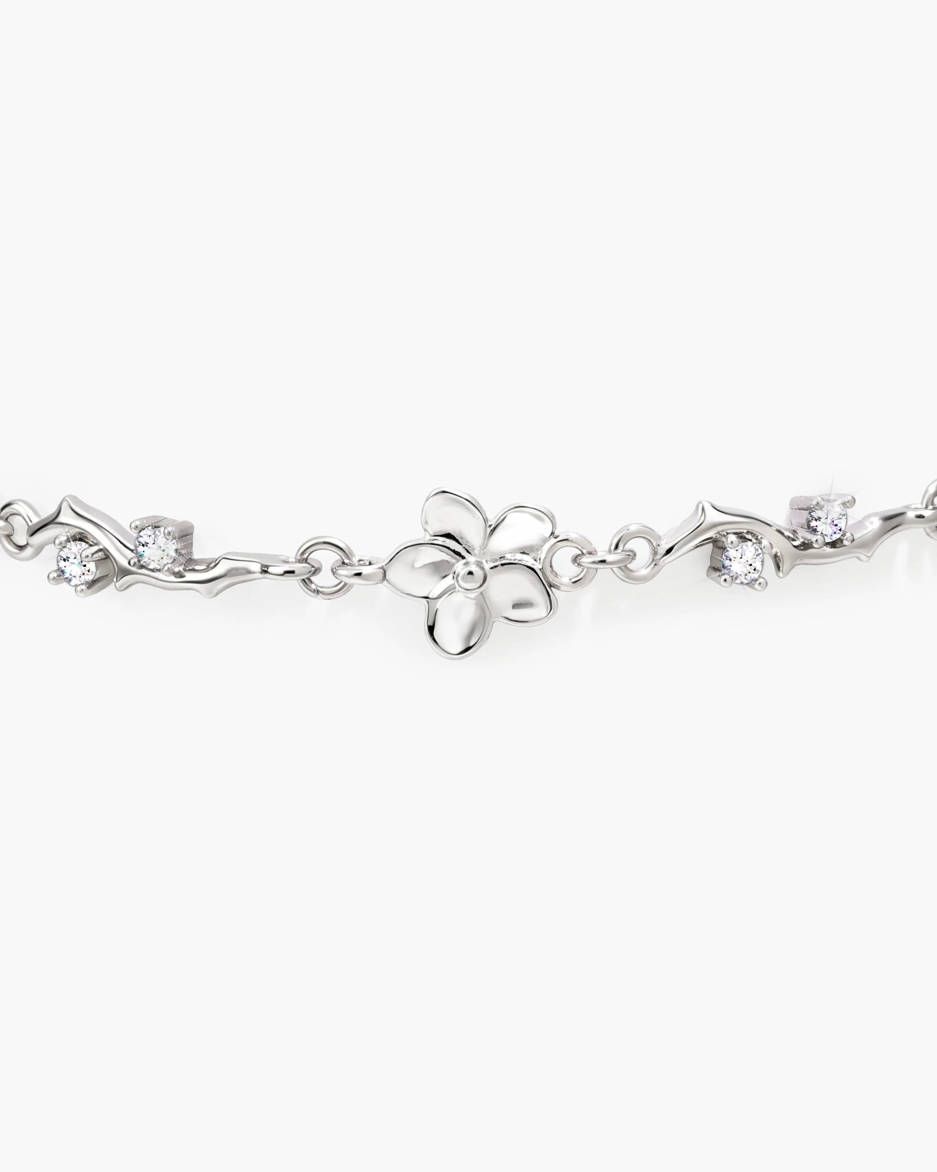 Ivy Floral Bracelet in Silver - Image 5