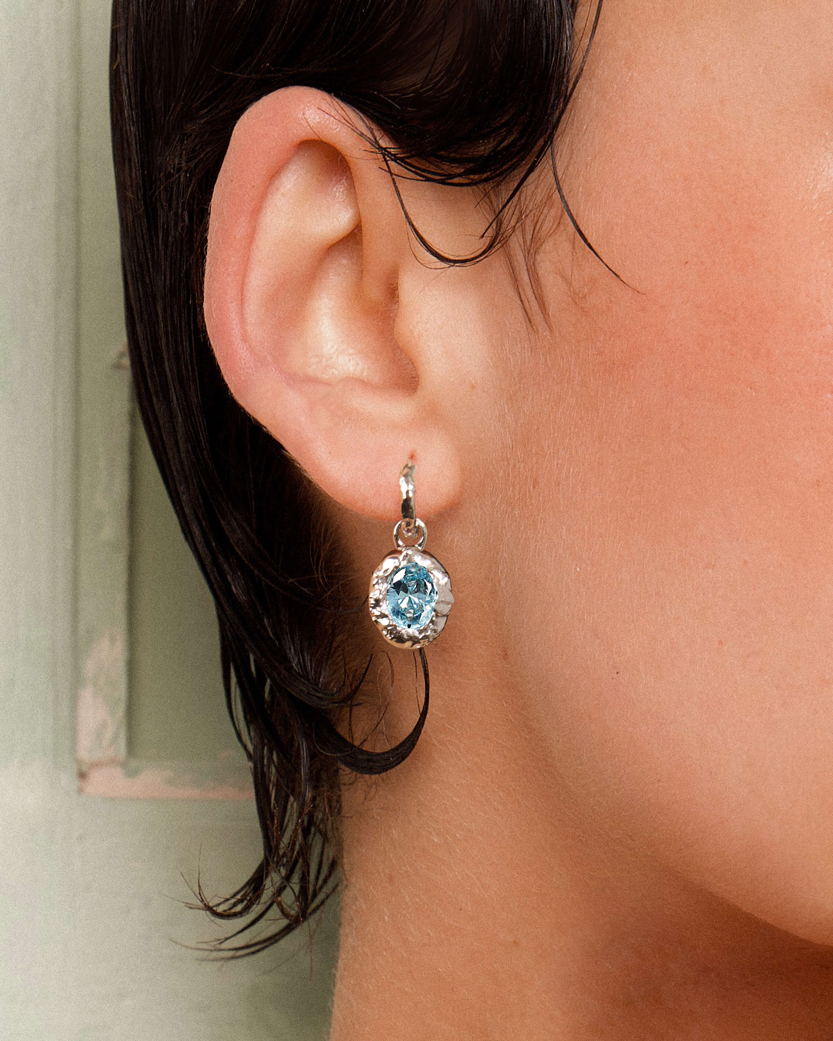 Birthstone Earrings in Silver - Image 2