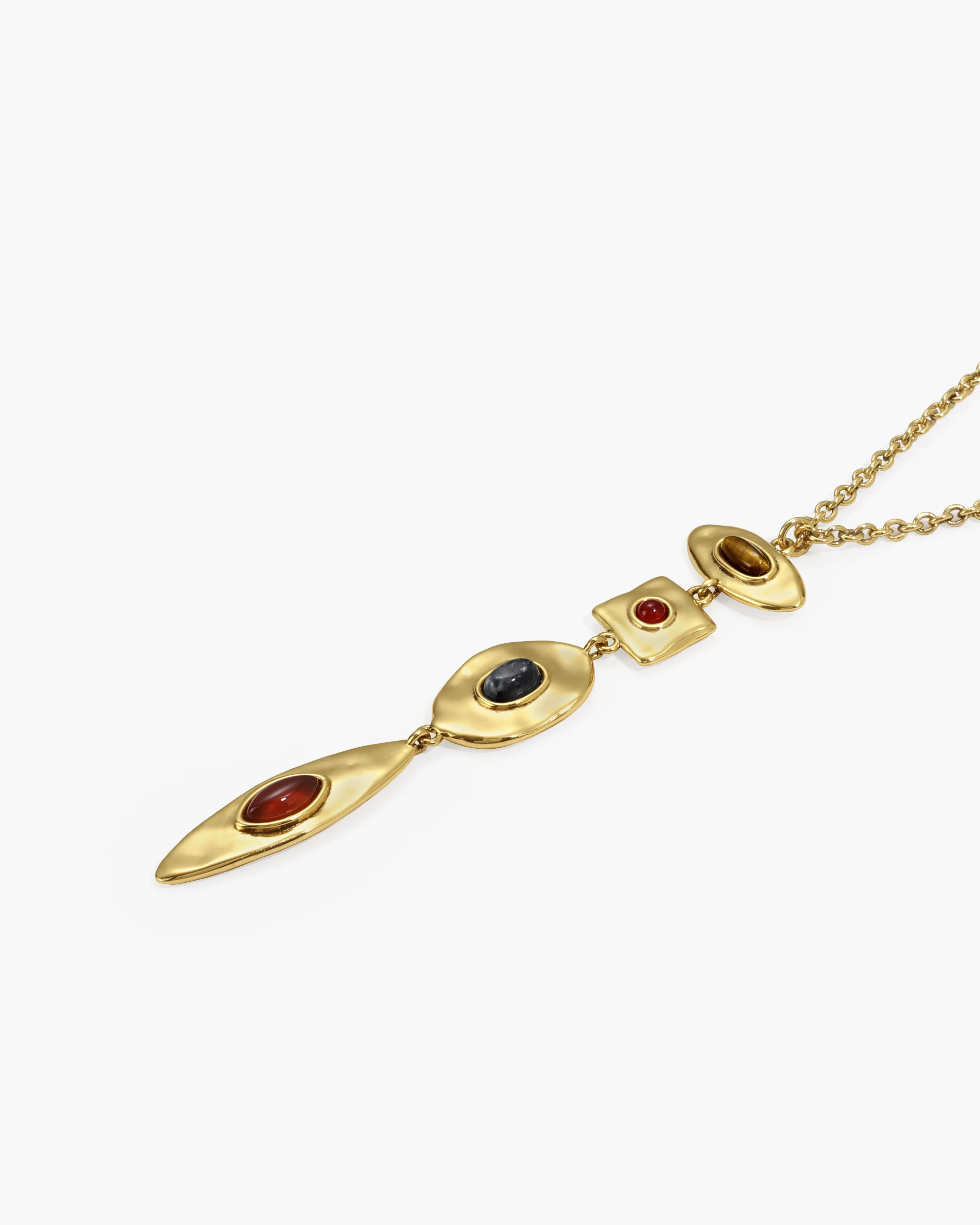 Petra Multi-Stone Drop Necklace in Gold - Image 3