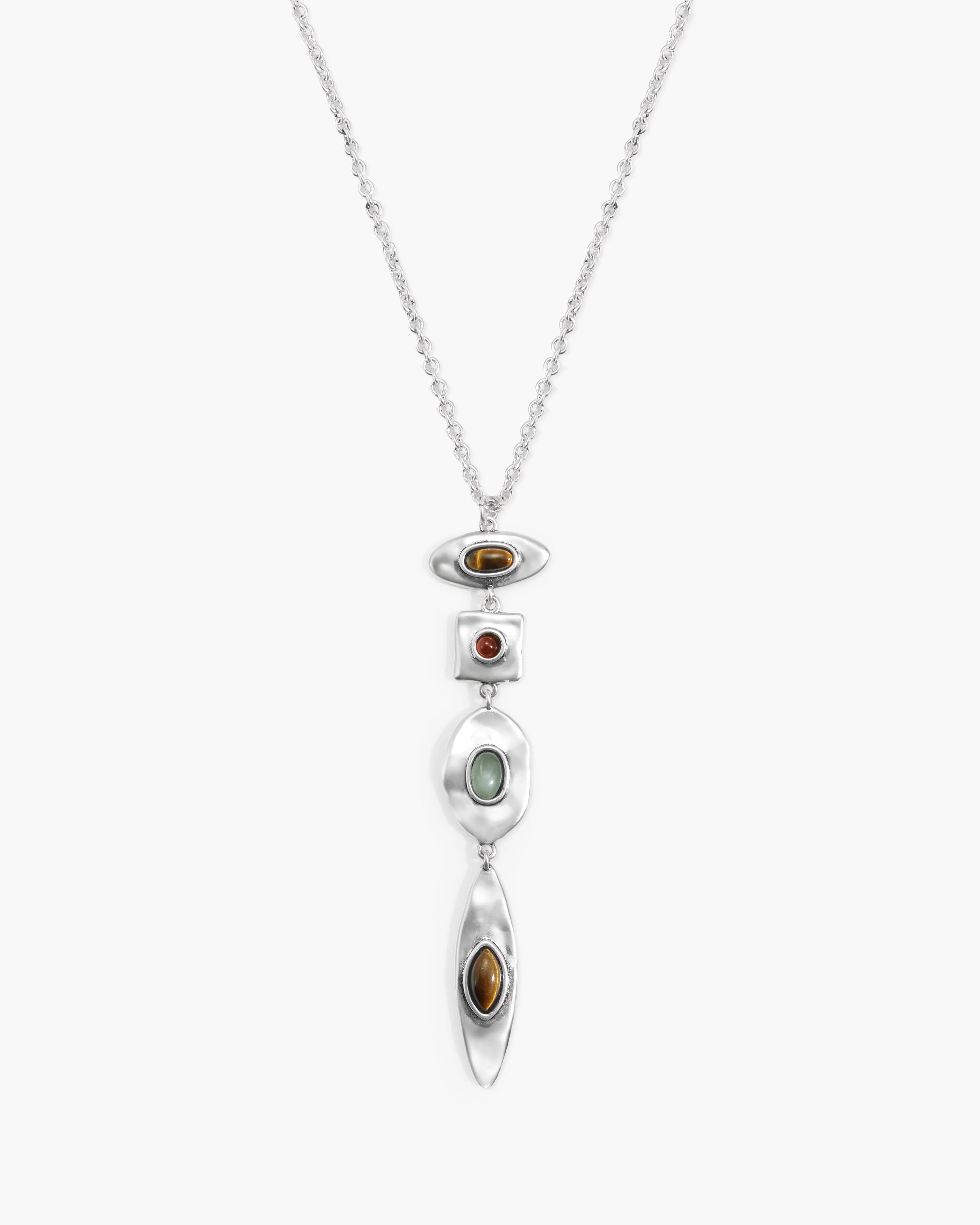 Petra Multi-Stone Drop Necklace in Gold - Image 6