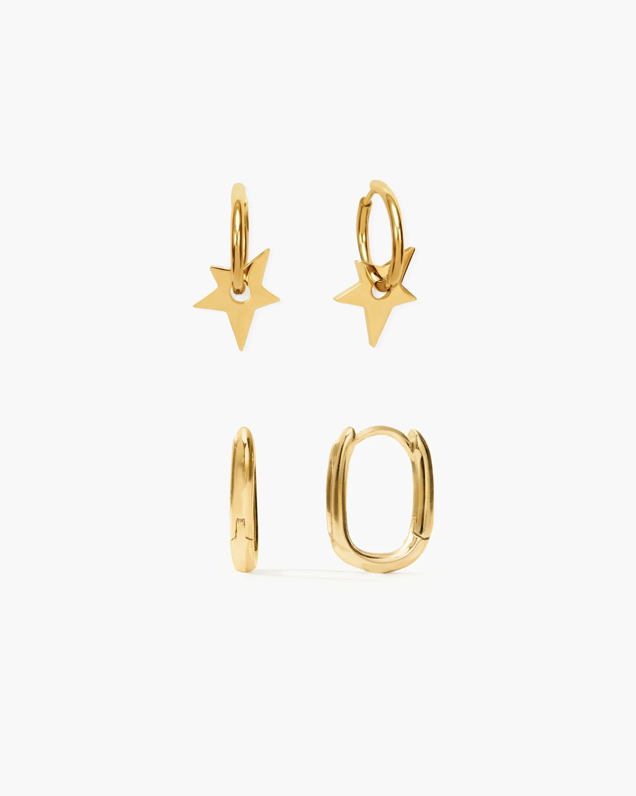 Star Earrings in Silver - Image 7