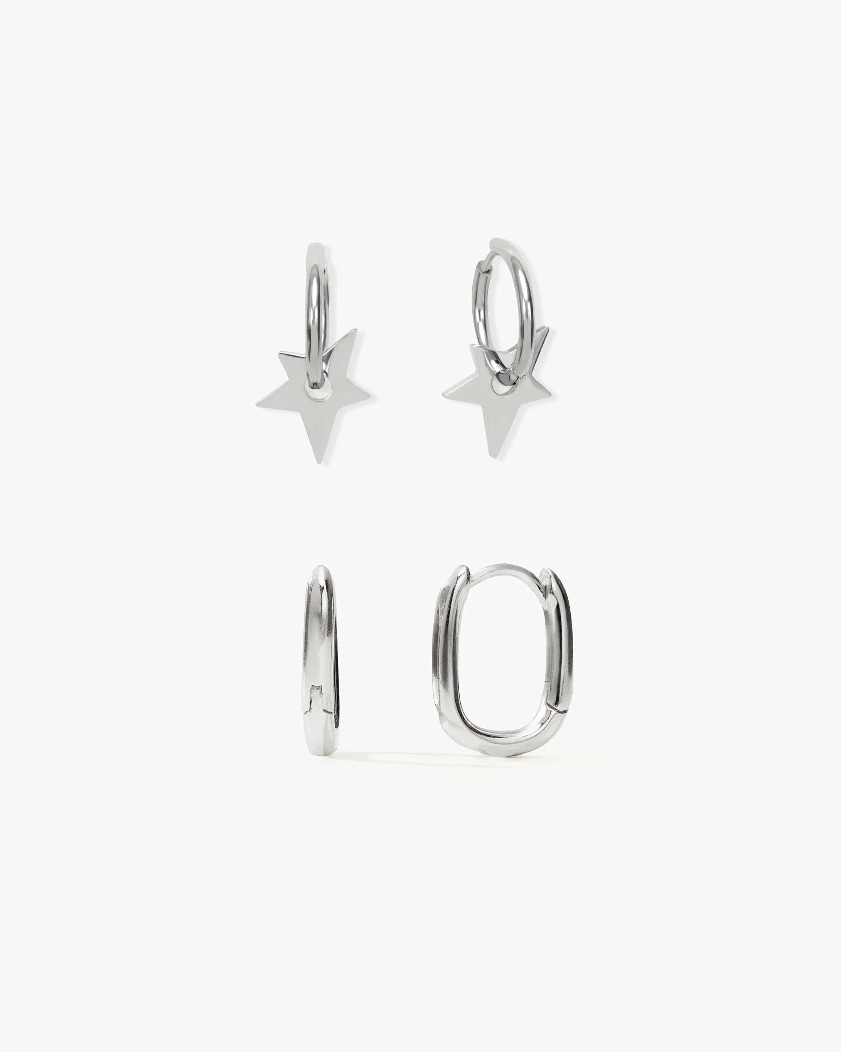 Star Earrings in Silver - Image 6