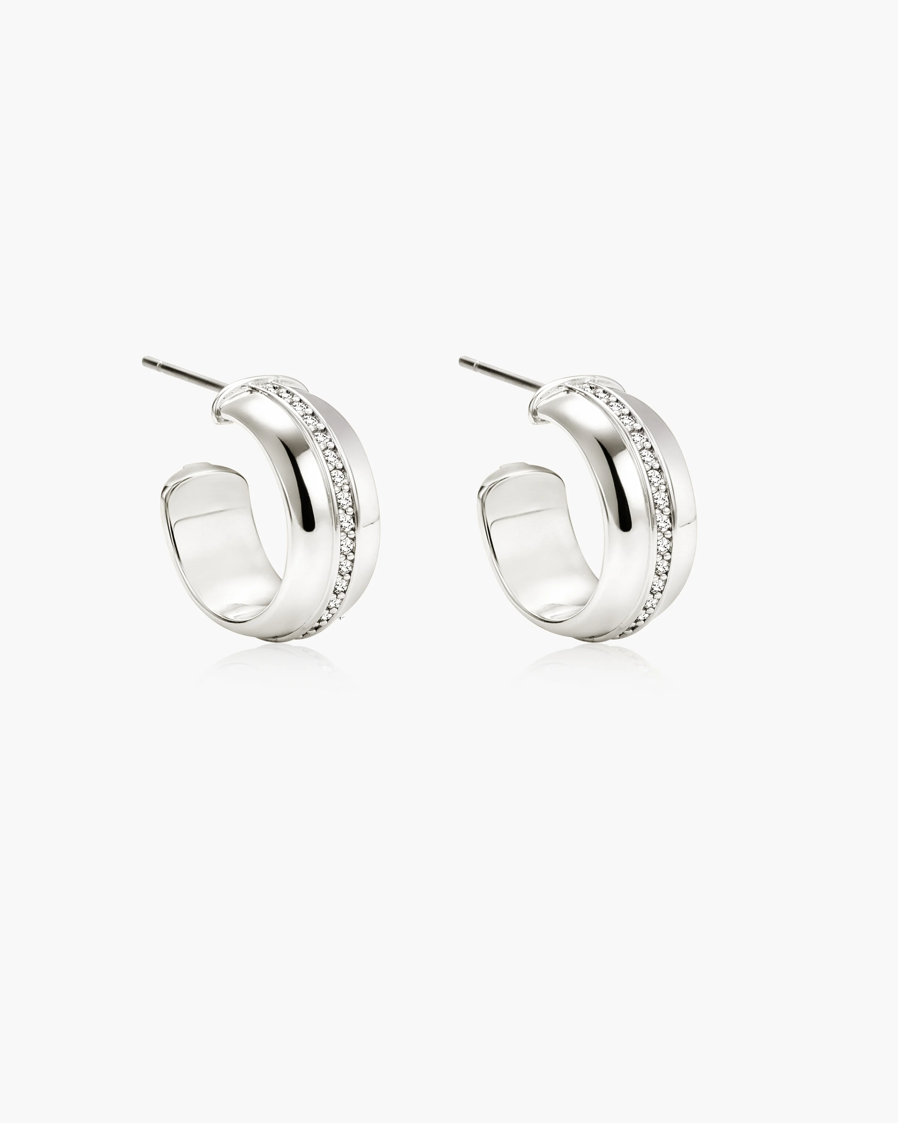 Vice Hoop Earrings in Silver - Image 3