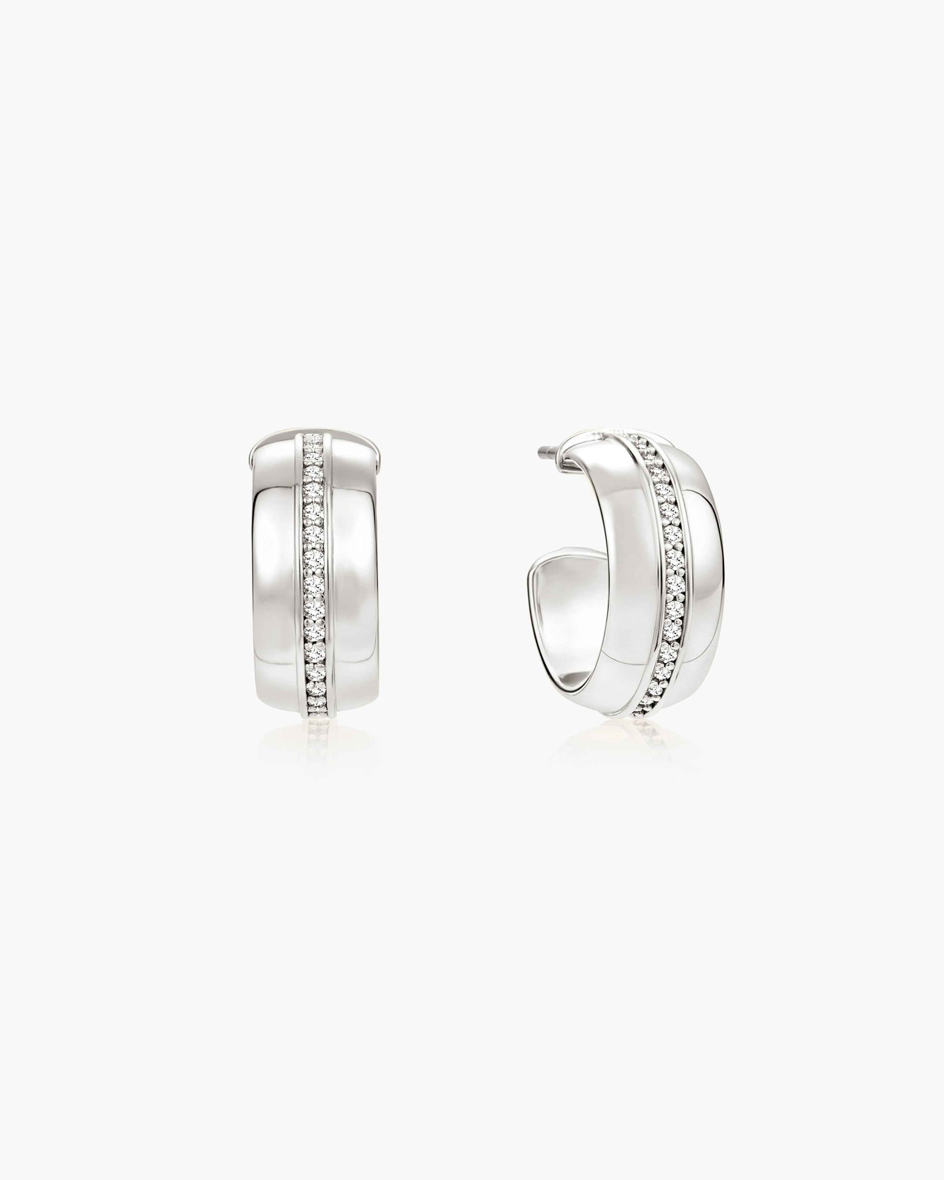 Vice Hoop Earrings in Silver