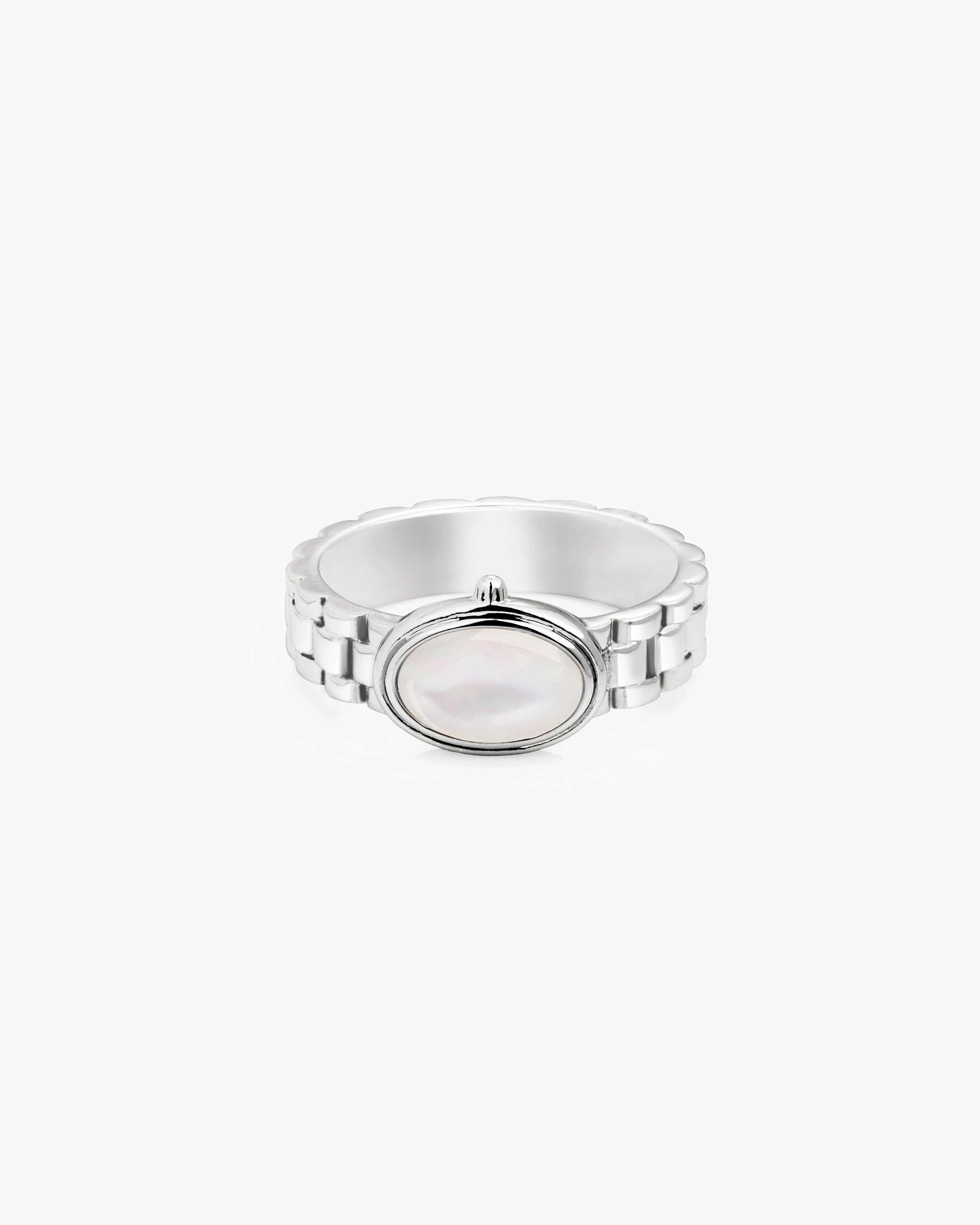 Watch Band Ring in Silver