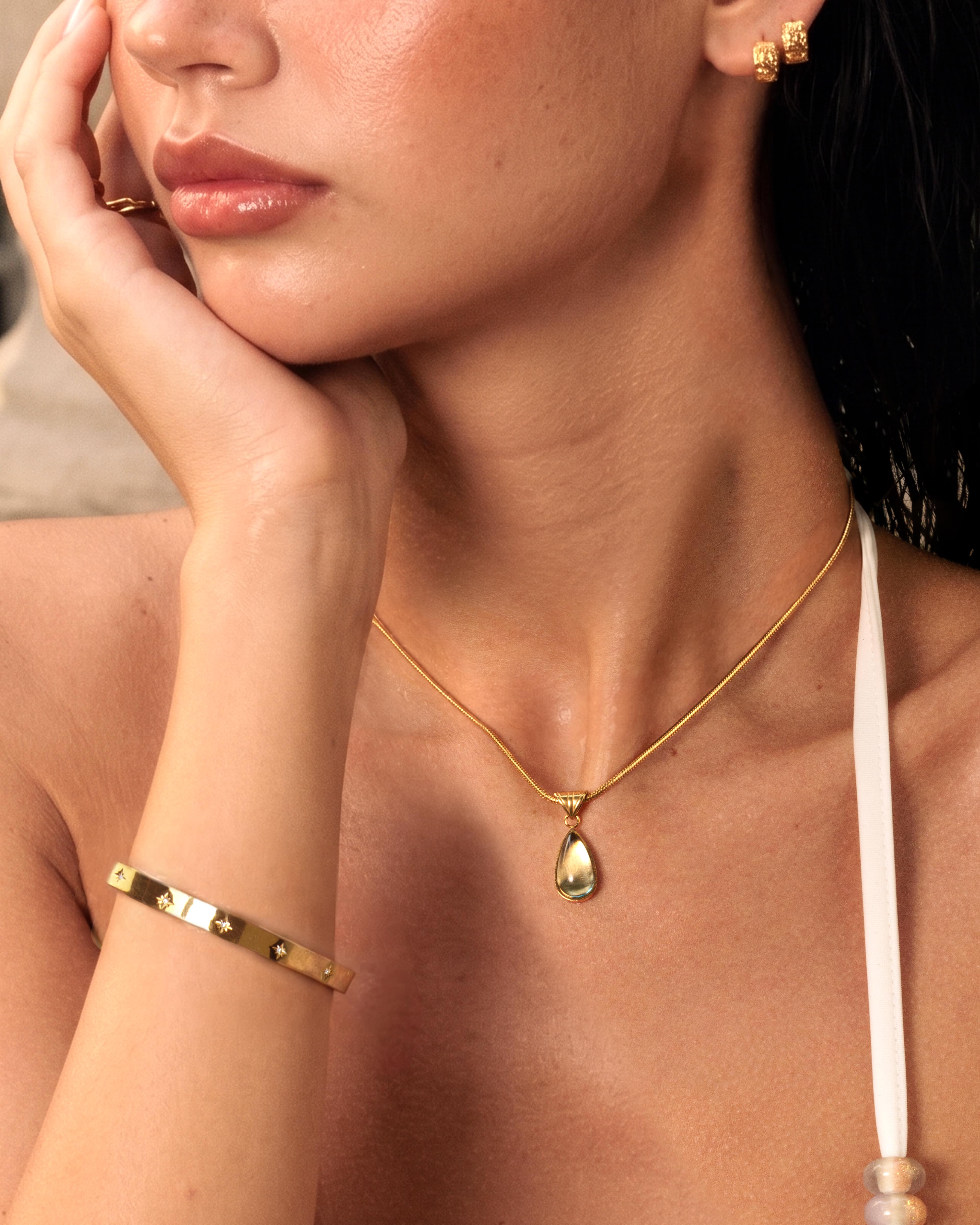 Waterdrop Necklace & Sunset Boulevard Bangle Set - Image 2